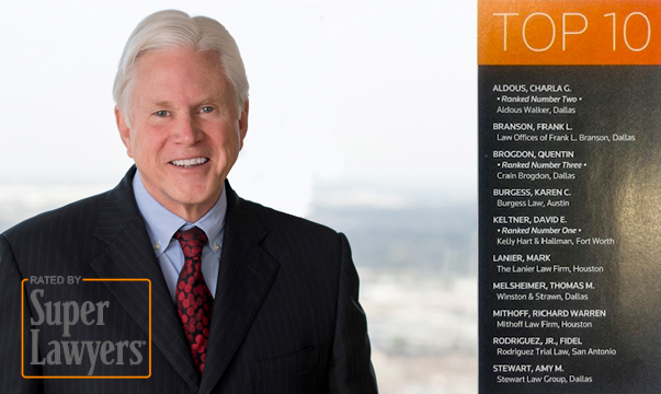 David Keltner ranked #1: 2024 Texas Super Lawyers.